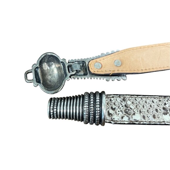 Quelli Della Pelle Handmade Italian Leather & Silver Belt With Intricate Detaili main image 8